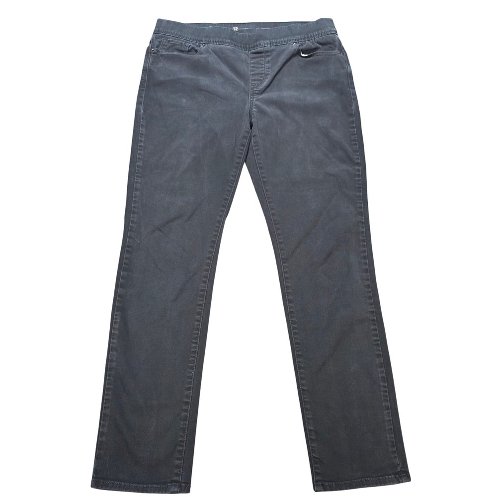 Levi Strauss Pull On Skinny Jeans Women's Size 12 Black Charcoal Gray Stretch